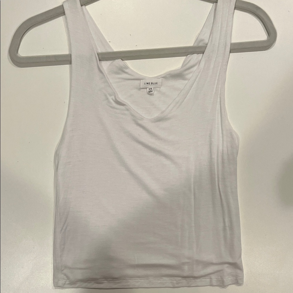 Never worn Lime Blue Women's White Tank Top